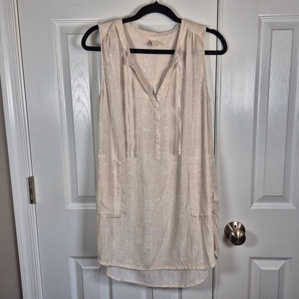Prana sleeveless top with pockets‎ cream ivory women's medium